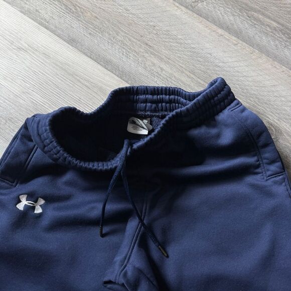 Under Armour Navy Blue Sweatpants Medium Boys Fleece Lined Athleisure - Picture 4 of 7